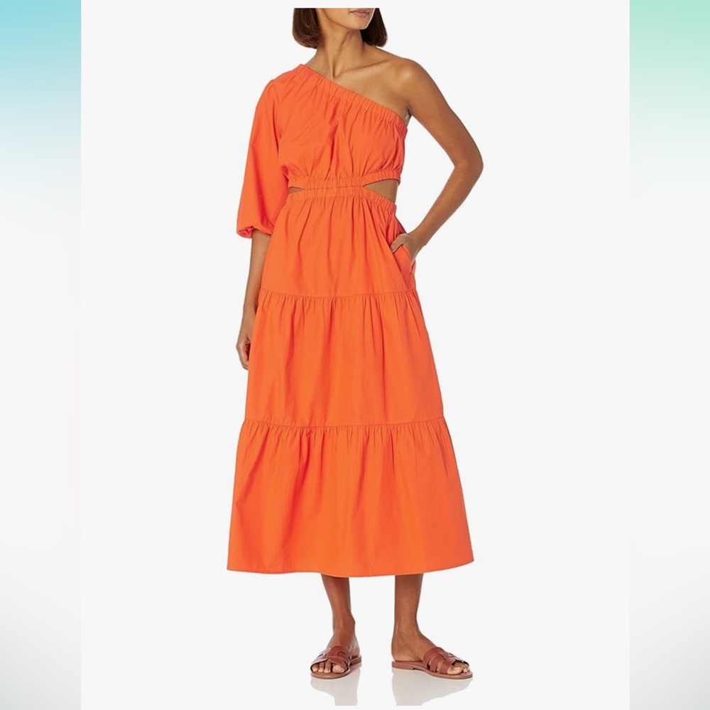 One-Shoulder Orange Dress